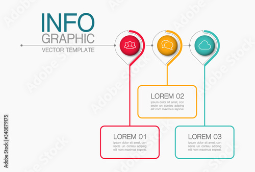 Vector iInfographic template for business, presentations, web design, 3 options.