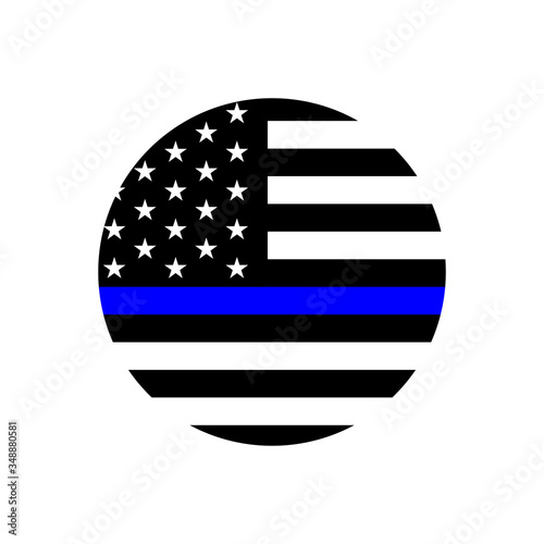  Flag USA with blue line - flat icon