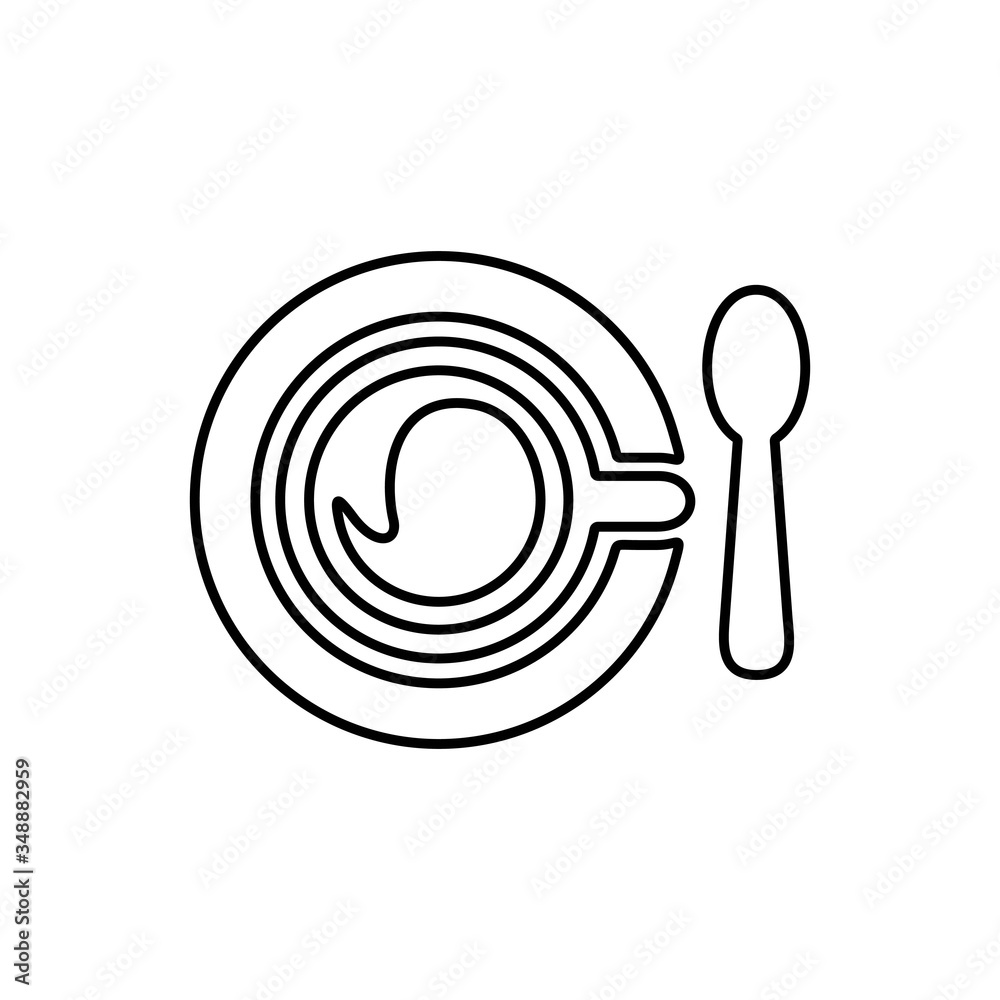 Cup of coffee or tea with spoon sign. Breakfast symbol. Flat icon design. Cup of coffee or tea with spoon sign. Breakfast symbol. Flat icon design.