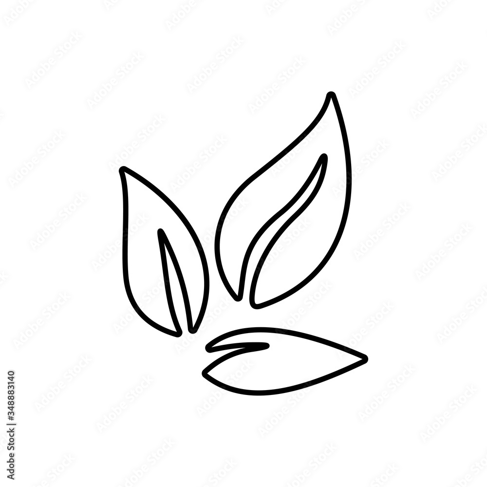 Green tea leaves. Flat style icon design. Green tea leaves. Flat style icon design.