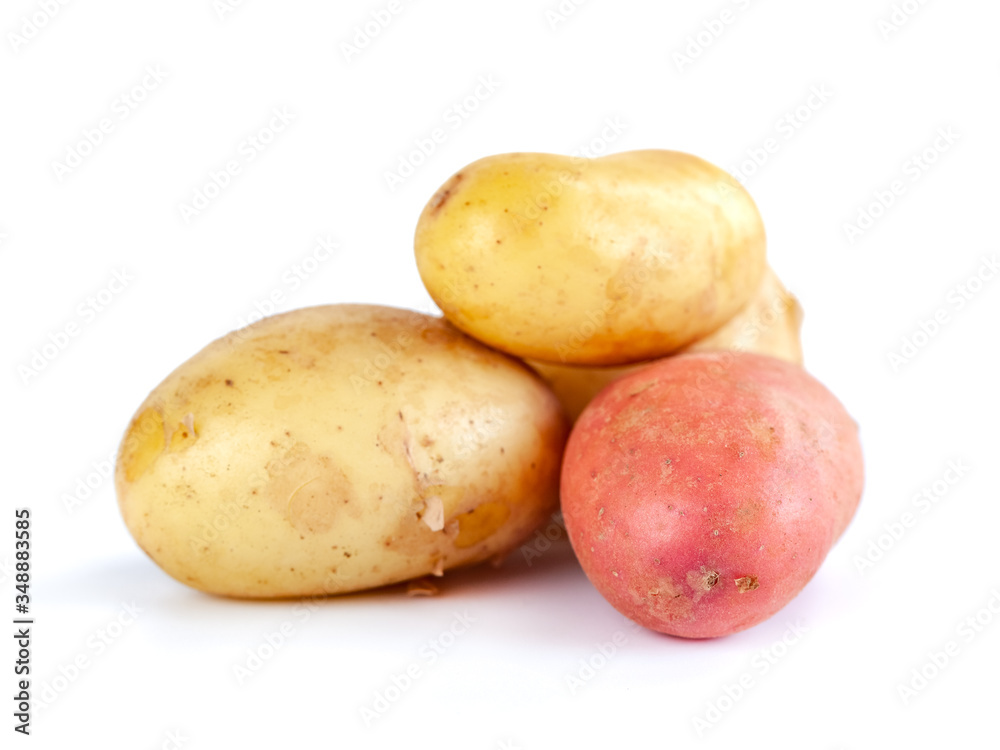 Young Fresh potatoes isolated on a white background Young Fresh potatoes isolated on a white background
