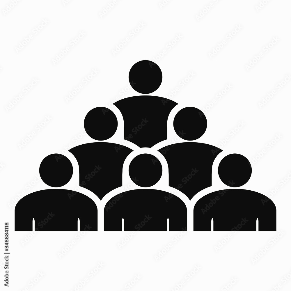 People group icon. Meeting of workers. Conference. Crowd. Vector icon. People group icon. Meeting of workers. Conference. Crowd. Vector icon.