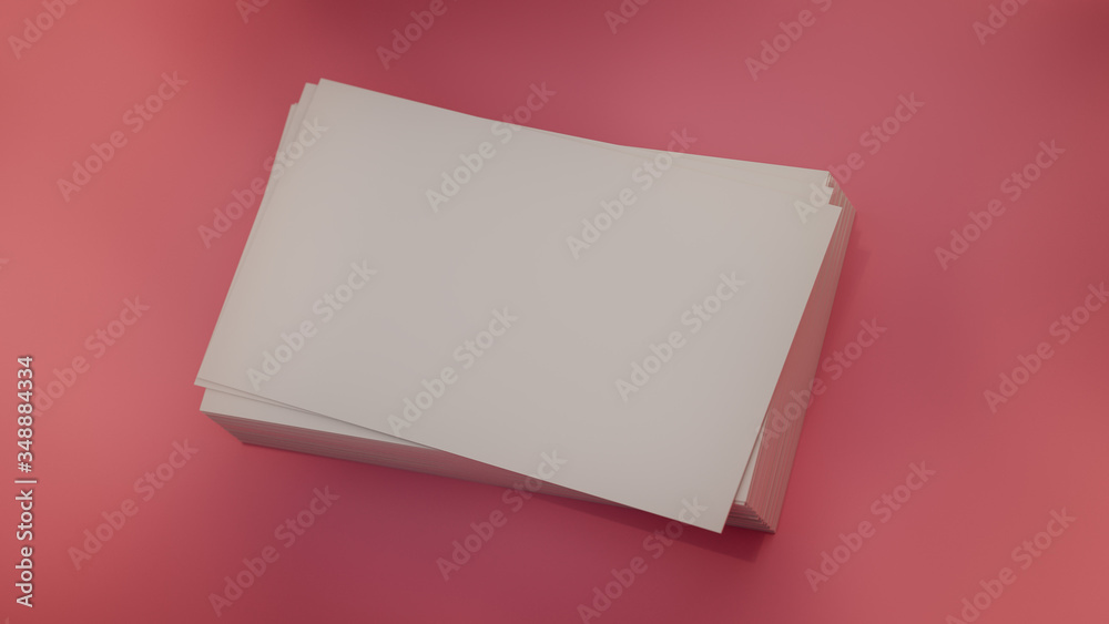 Business cards template on simple background 3d render Business cards template on simple background 3d render