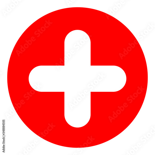 White cross on black background medical sign color vector 