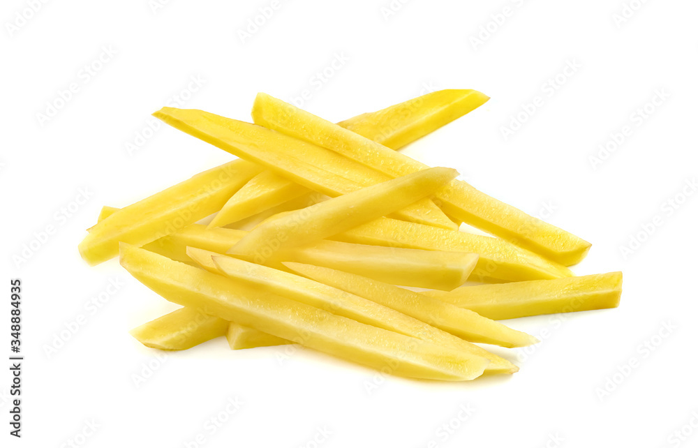 stick potatoes isolated on white background stick potatoes isolated on white background