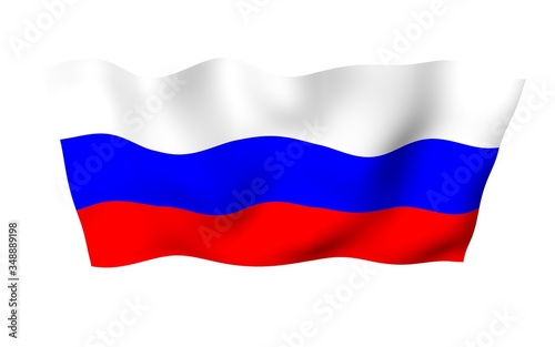 Waving flag of the Russian Federation. The National. State symbol of the Russia. 3D illustration