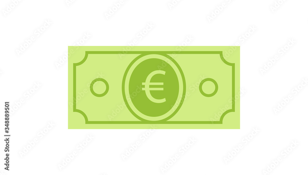Euro banknote - simple flat clip art Euro banknote - simple flat clip art