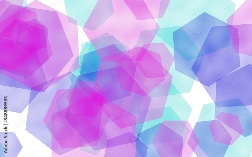 Obraz premium Multicolored translucent hexagons on white background. 3D illustration