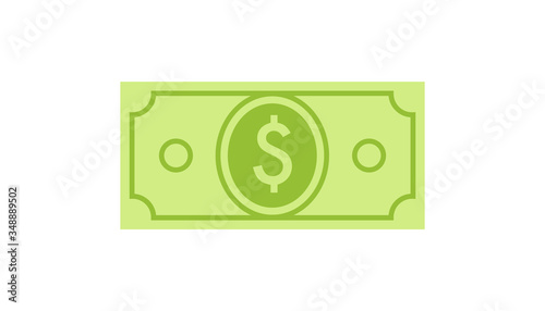 Dollar banknote - simple flat clip art