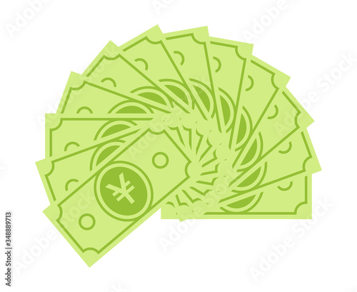 Unfolded several yen bills