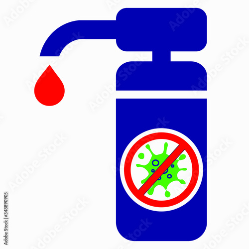 Color disinfector icon. Hand disinfection. Coronavirus Prevention Virus protection. Antibacterial agent. Vector icon.