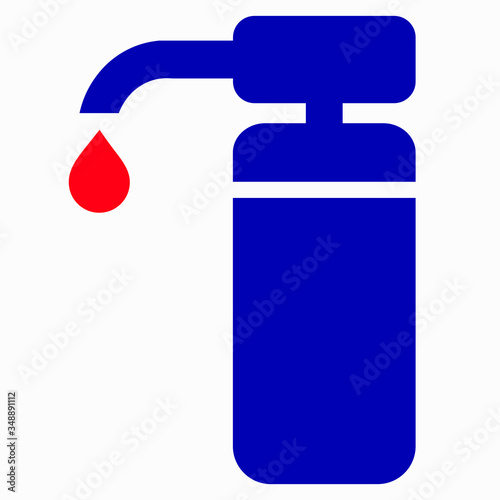 Color disinfector icon. Hand disinfection. Coronavirus Prevention Virus protection. Antibacterial agent. Vector icon.