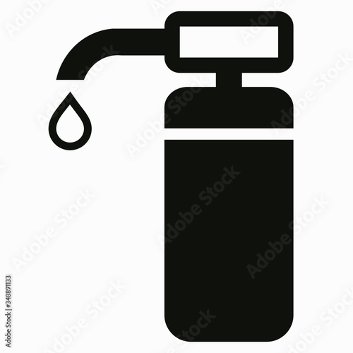 Disinfector Icon. Hand disinfection. Coronavirus Prevention Virus protection. Antibacterial agent. Vector icon.