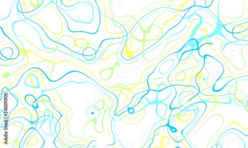Green blue and yellow curve wave line on white abstract background. © Koy