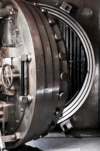 bank vault door and deposit box 