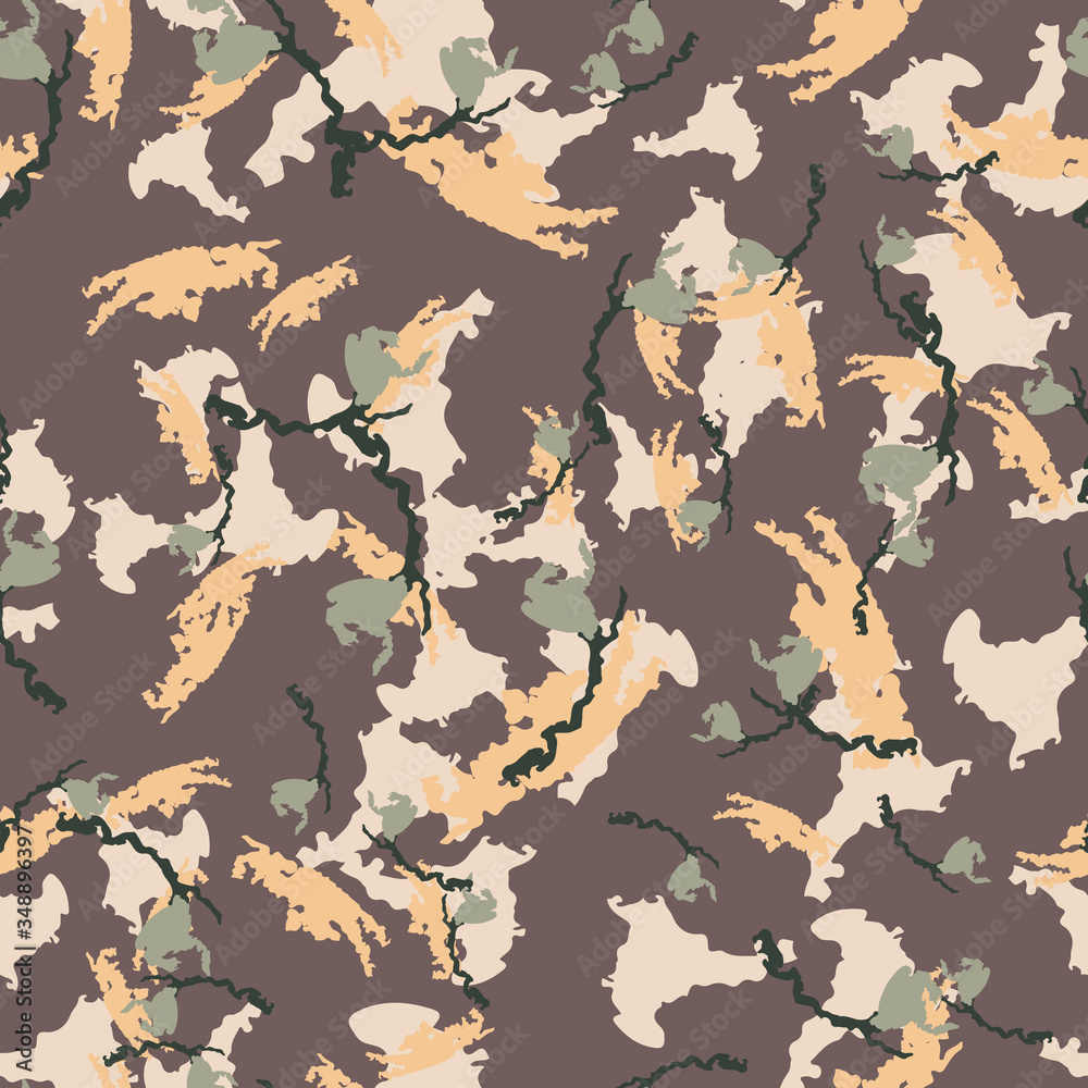Desert camouflage of various shades of green, brown and beige colors Desert camouflage of various shades of green, brown and beige colors