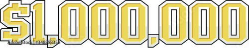 $1,000,000 / $1 Million Gold and Silver 3D Vector