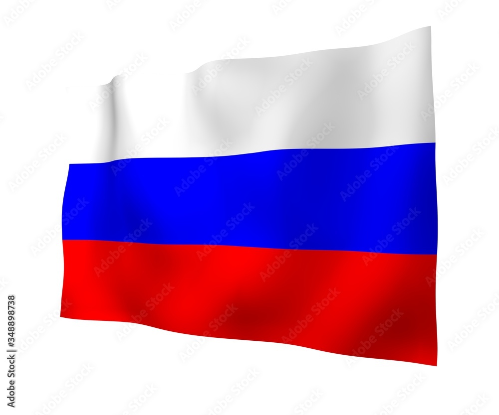 Waving flag of the Russian Federation. The National. State symbol of the Russia. 3D illustration Waving flag of the Russian Federation. The National. State symbol of the Russia. 3D illustration