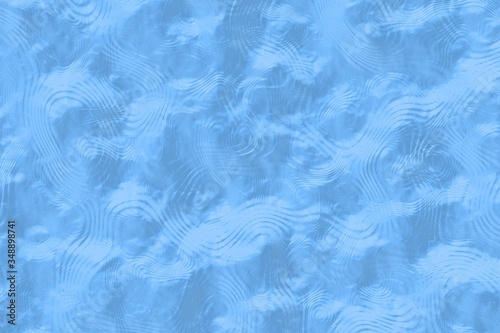 creative blue fluid surface in small rain digitally made background illustration