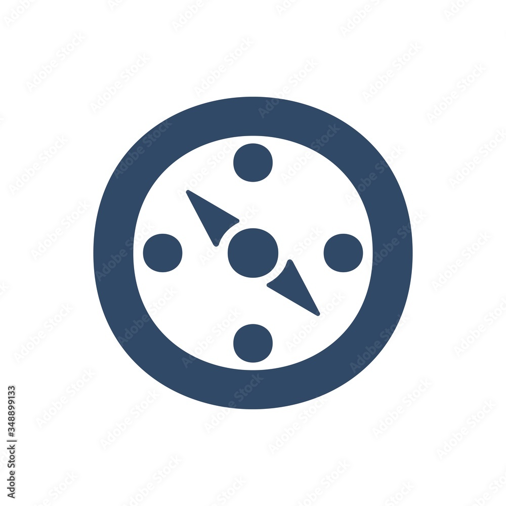 Flat compass icon. Navigation, travel tool sign. Flat compass icon. Navigation, travel tool sign.