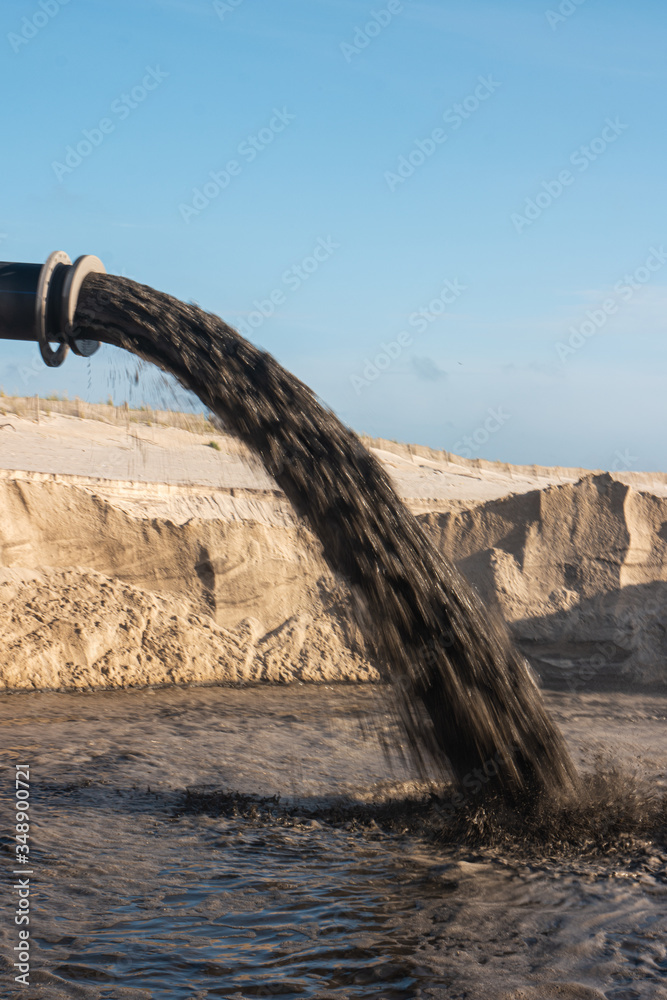 Fototapeta premium Sediment transposition intervention