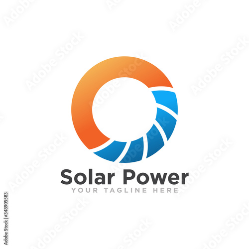 Solar Energy Logo Design Vector Illustration