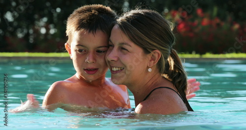 Mother and child at the swimming pool together