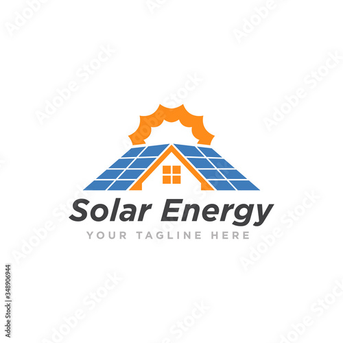 Solar Energy Logo Design Vector Illustration