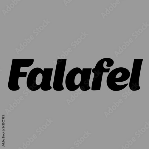 Falafel hand drawn sign. Vector text, hand drawn lettering.