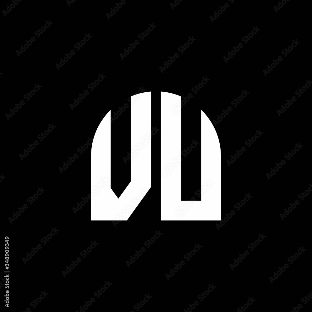 VU monogram logo with curve shape design template Stock Vector | Adobe ...