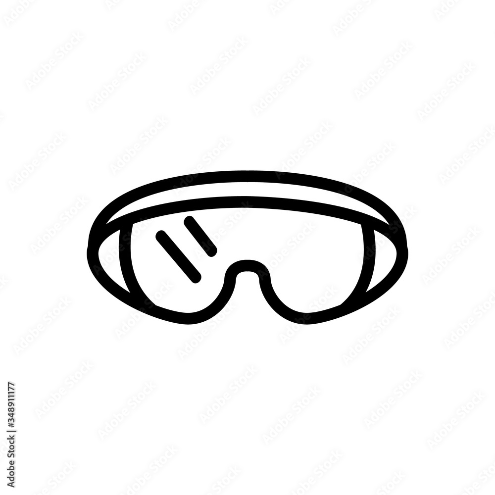 eye protection swimming mask icon vector. eye protection swimming mask sign. isolated contour symbol illustration eye protection swimming mask icon vector. eye protection swimming mask sign. isolated contour symbol illustration