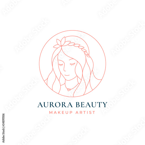 beauty women line art logo design