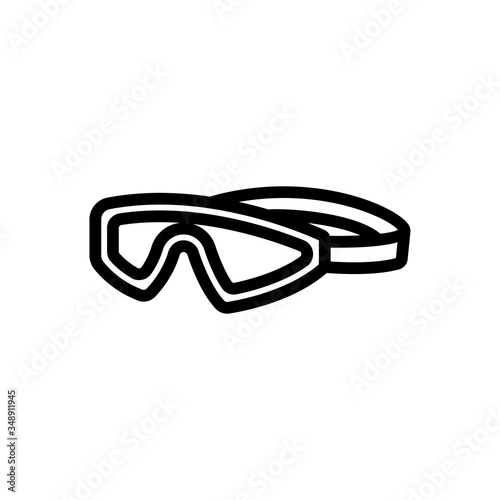 swimming goggles with strap icon vector. swimming goggles with strap sign. isolated contour symbol illustration