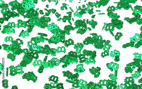 Digital currency symbol Bitcoin on a white background. Fall of bitcoin. crypto currency graph on virtual screen. Business, Finance and technology concept. 3D illustration