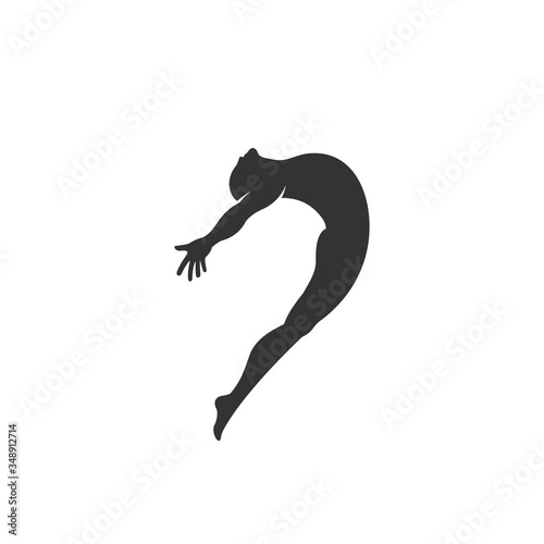 illustration of a beautiful ballet jump person