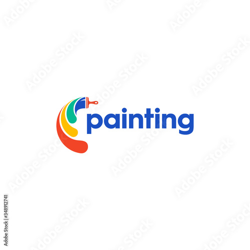 Colorful logo paintbrushes for logo premium vector