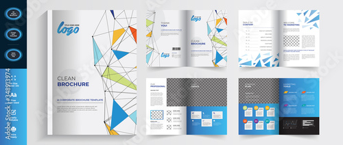 Clean Modern Brochure Magazine Template with abstract Vector Booklet layout