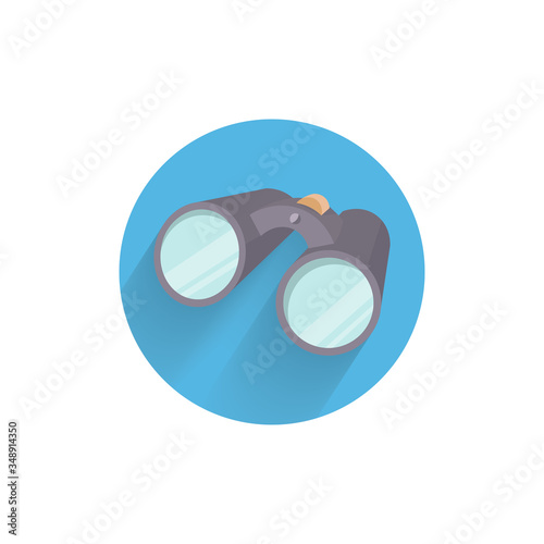 binoculars colorful flat icon with long shadow. binoculars flat icon