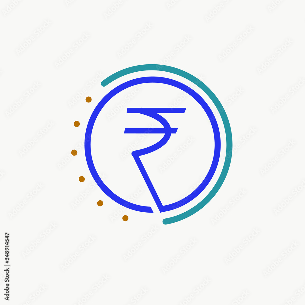 blue color rupee sign in blue circle blue color rupee sign in blue circle
