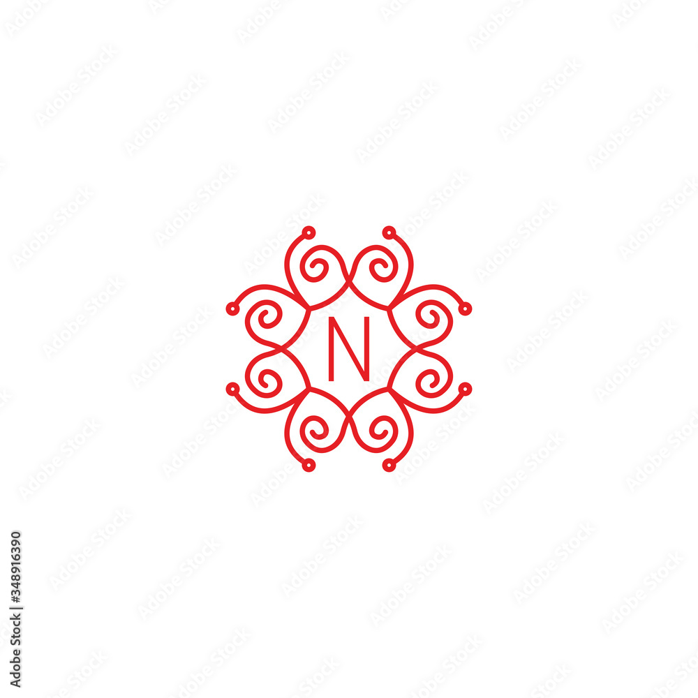 Fototapeta premium Letter N logo design. N monogram logo - vector