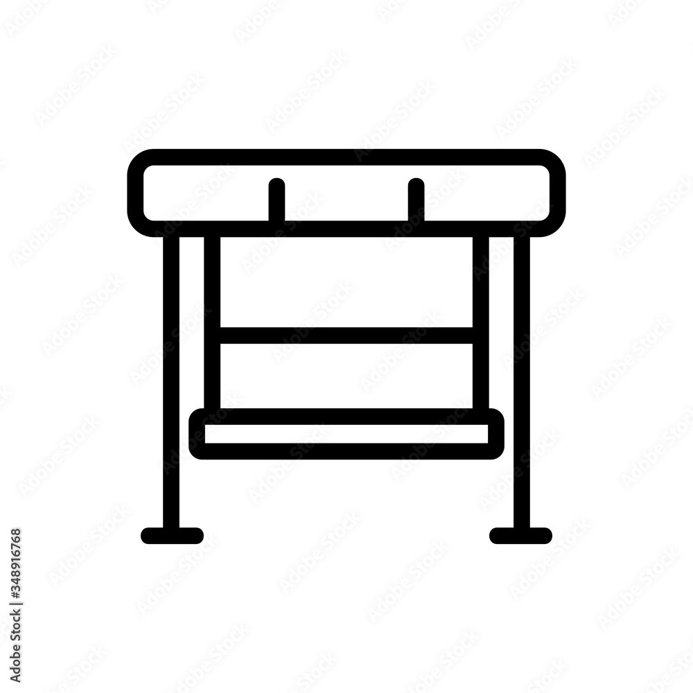 hanging bench with reliable support holder icon vector. hanging bench with reliable support holder sign. isolated contour symbol illustration hanging bench with reliable support holder icon vector. hanging bench with reliable support holder sign. isolated contour symbol illustration