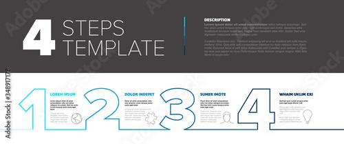 Progress steps thin line template
