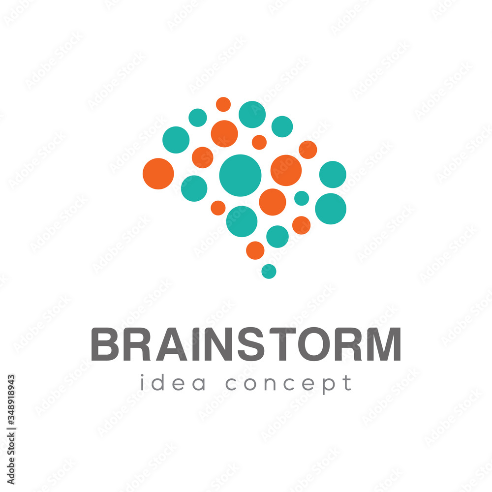 Brain logo. Brain icon. Brainstorm icon.Logo ideas. Brain vector. Concept Logo Design Template