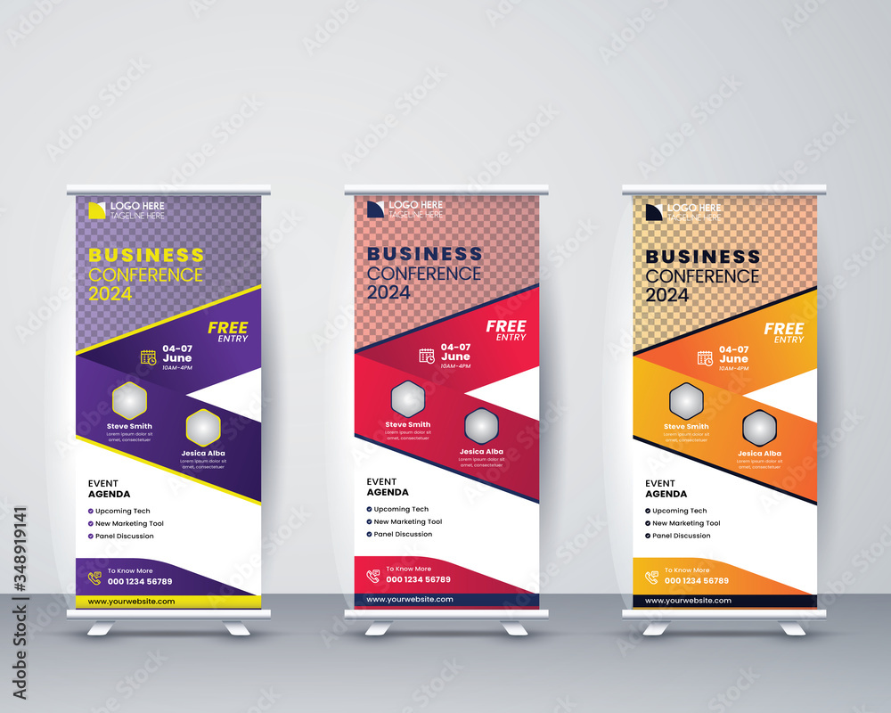 Vertical Conference Banner Design Signboard Advertising Brochure Flyer ...