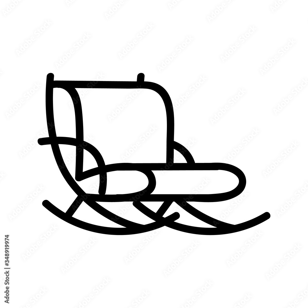 comfortable rocking chair icon vector. comfortable rocking chair sign. isolated contour symbol illustration