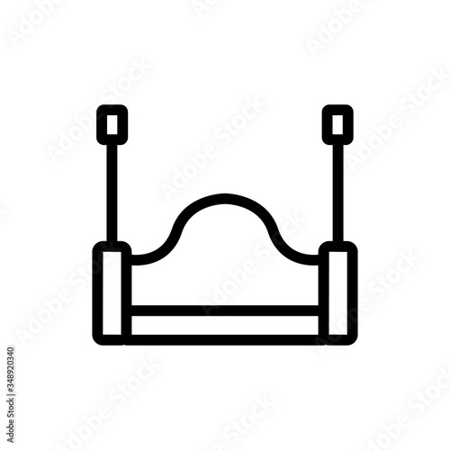 hanging protective article with backrest and armrests icon vector. hanging protective article with backrest and armrests sign. isolated contour symbol illustration