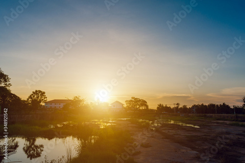 sunrise over the river