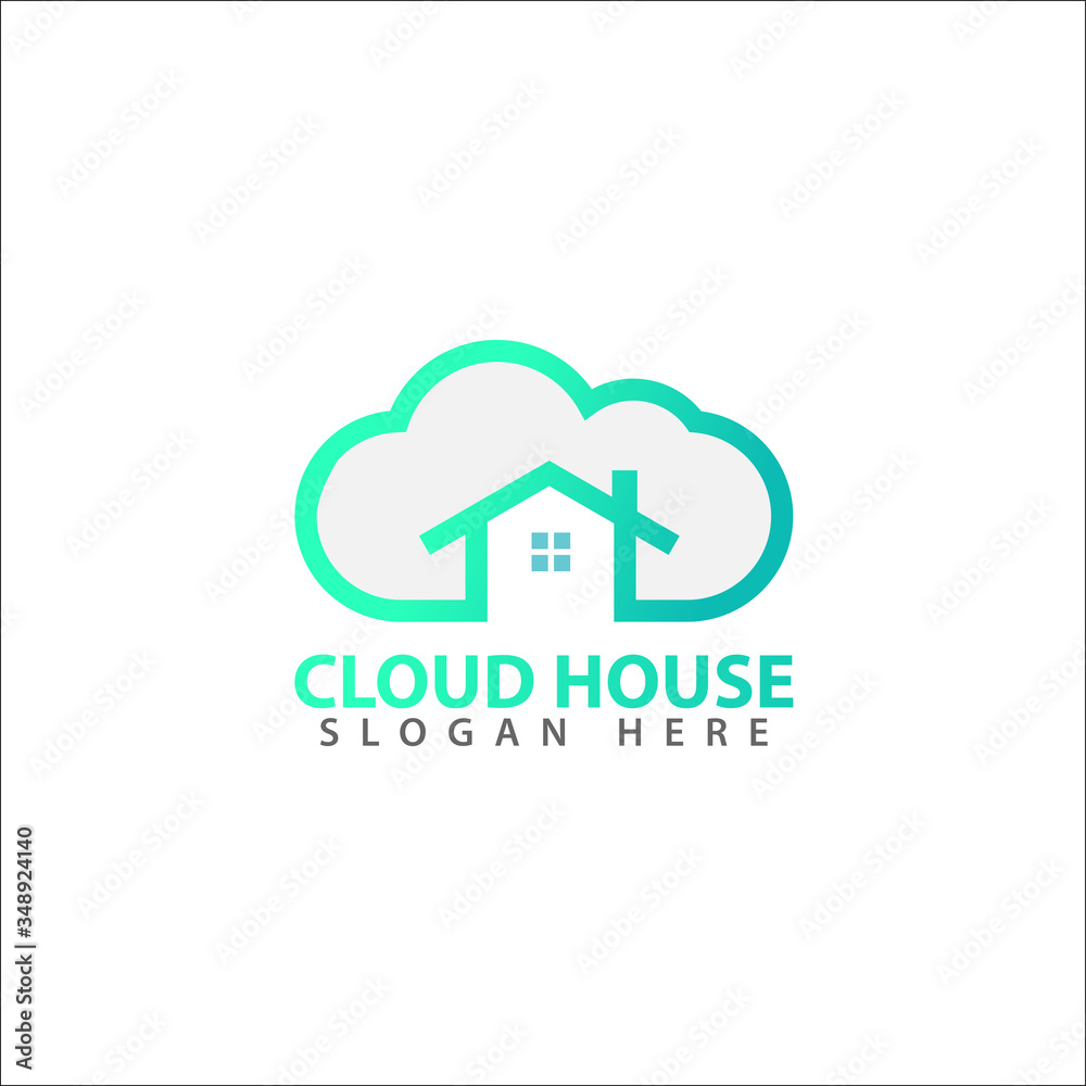 cloud house logo design modern template cloud house logo design modern template