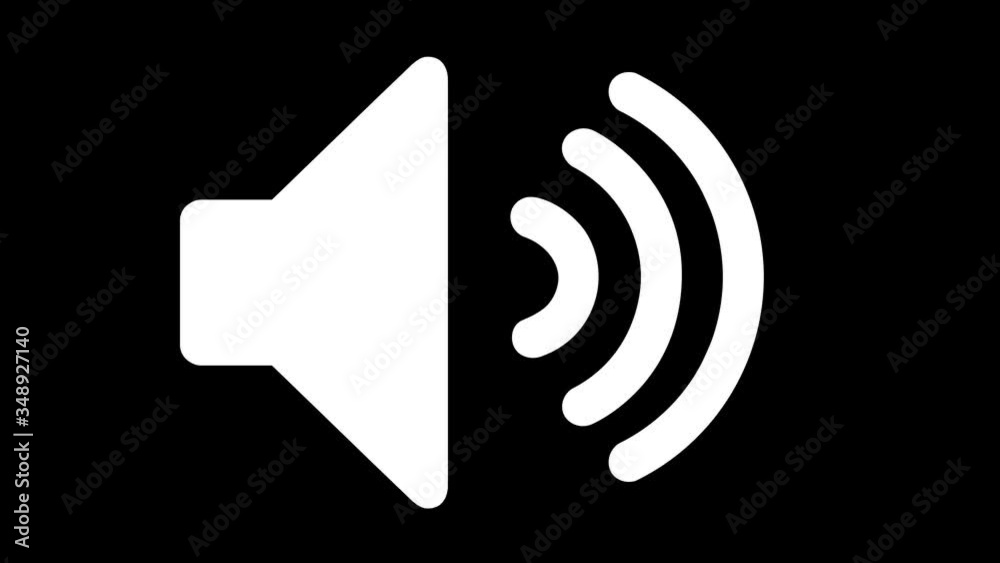 Icon of Sound on Isolated Background with Alpha Channel. Symbol of Audio technology, music, and sound. 4k Vector Animation of speaker volume logo. Icon of Sound on Isolated Background with Alpha Channel. Symbol of Audio technology, music, and sound. 4k Vector Animation of speaker volume logo.
