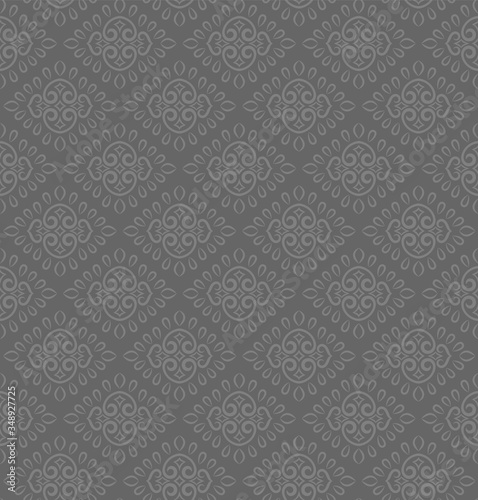 Decorative, seamless, abstract gray pattern. Suitable for curtains, wallpapers, fabrics, tiles, wrapping paper.
